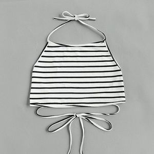 Halter neck self tie crop top